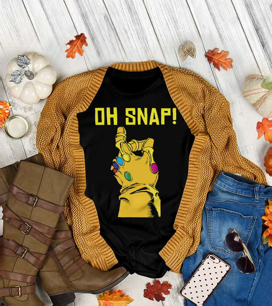 OH SNAP Infinity Gauntlet Glove with Stones T-Shirt