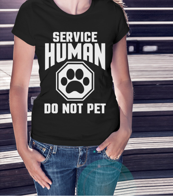 Service Human Do Not Pet Paw Prints T-Shirt