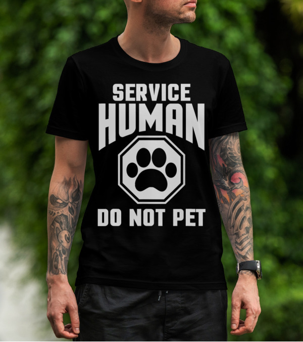 Service Human Do Not Pet Paw Prints T-Shirt