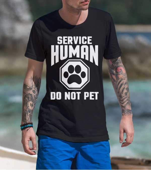 Service Human Do Not Pet Paw Prints T-Shirt