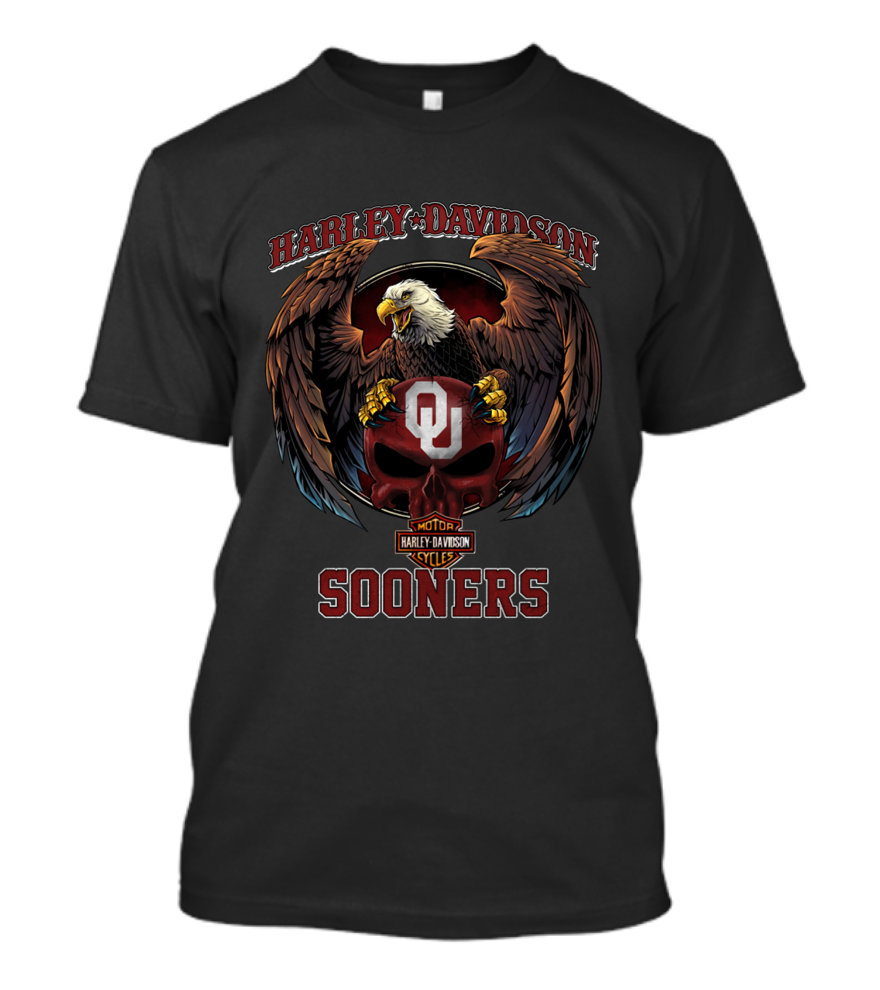 Harley Davidson Oklahoma Sooners Bald Eagle T-Shirt