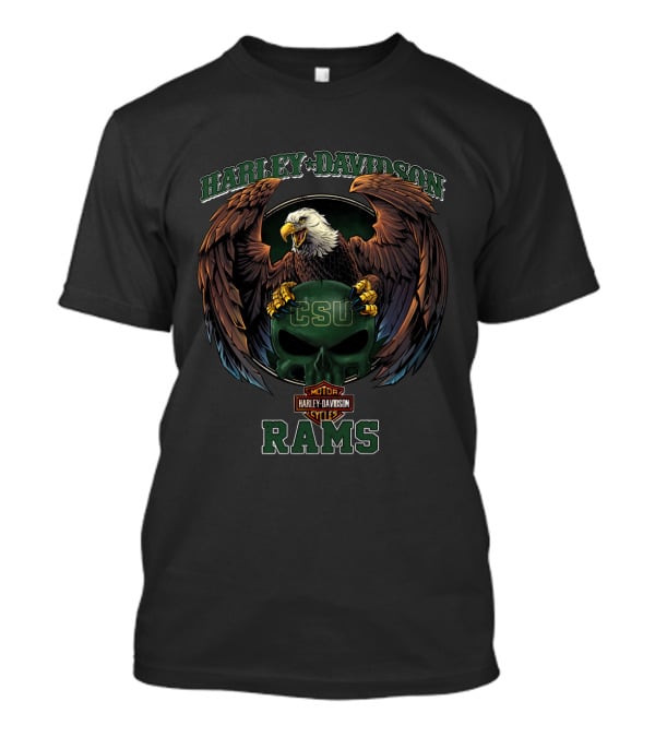 Harley Davidson Csu Rams Football Eagles Skull T-Shirt