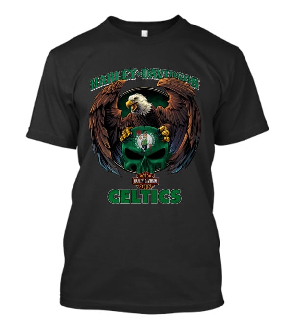 Harley Davidson Celtics Eagle V1Nba Boston Celtics T-Shirt