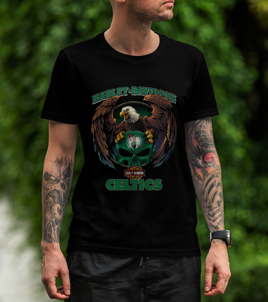 Harley Davidson Celtics Eagle V1Nba Boston Celtics T-Shirt