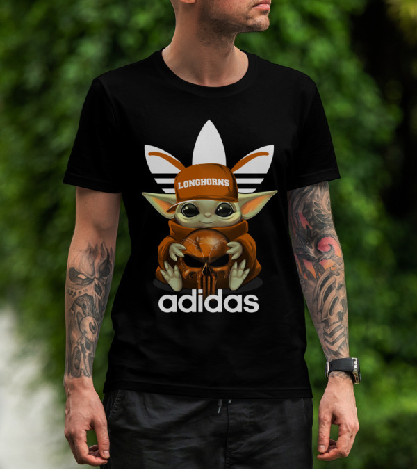 Longhorns Baby Yoda Skull T-Shirt