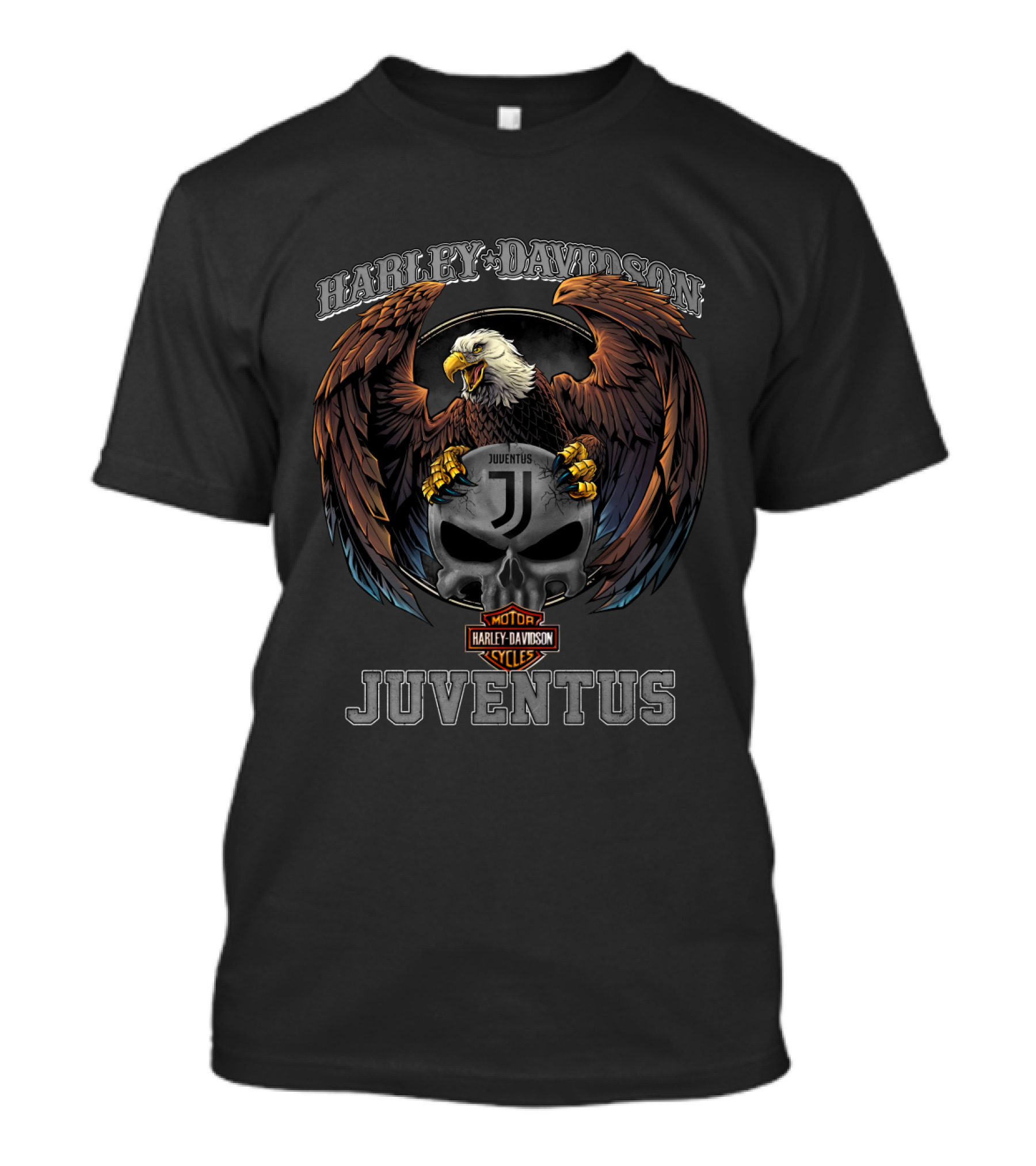 Harley Davidson Juventus Eagle Skull T-Shirt