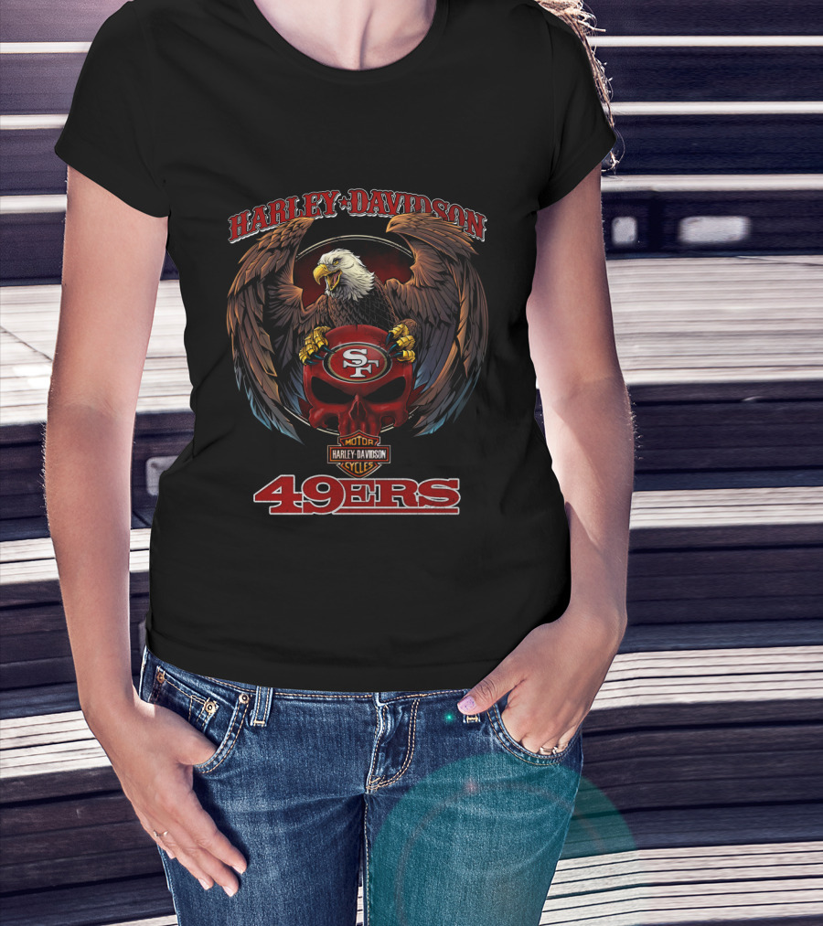 Harley Davidson Motor Cycles Sf 49ers Eagle T-Shirt