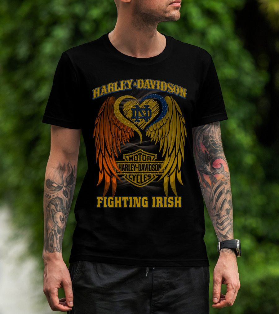 Harley Davidson Notre Dame Fighting Irish Motor Cycles T-Shirt