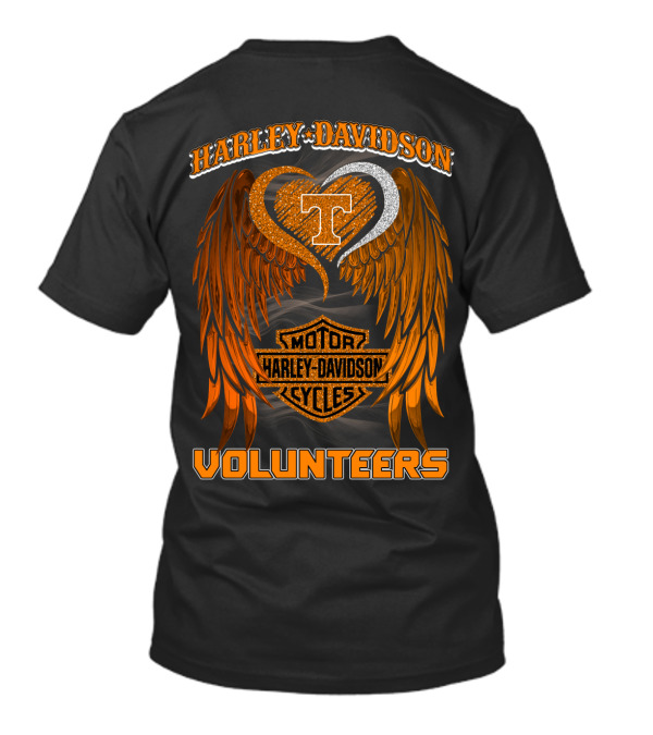 Harley Davidson Motor Cycles Tennessee Volunteers Wings T-Shirt