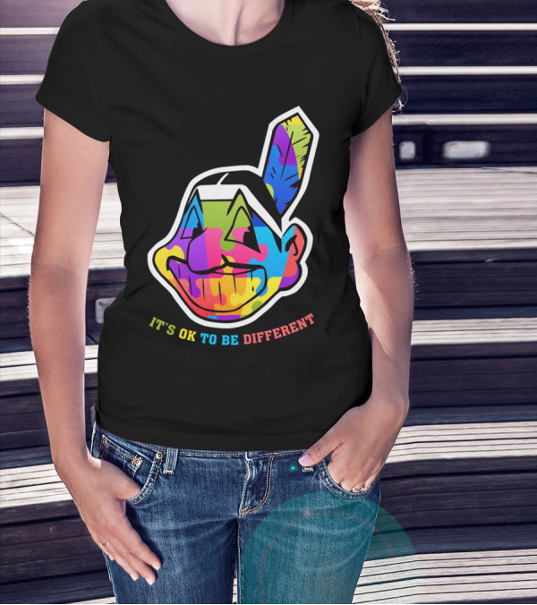 It's OK To Be Different Colorful Cleveland Indians T-Shirt