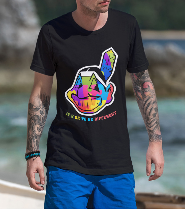 It's OK To Be Different Colorful Cleveland Indians T-Shirt