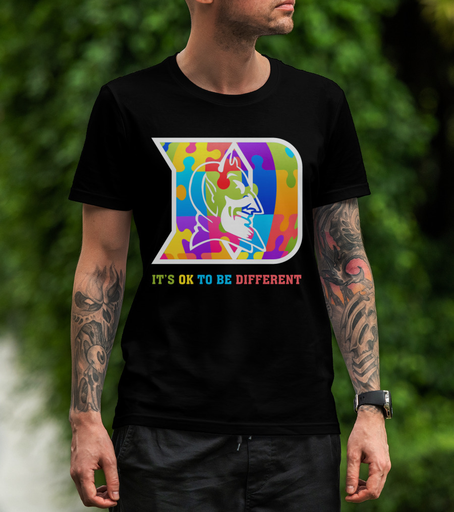 Duke Colorful Devil Logo It's OK To Be Different T-Shirt