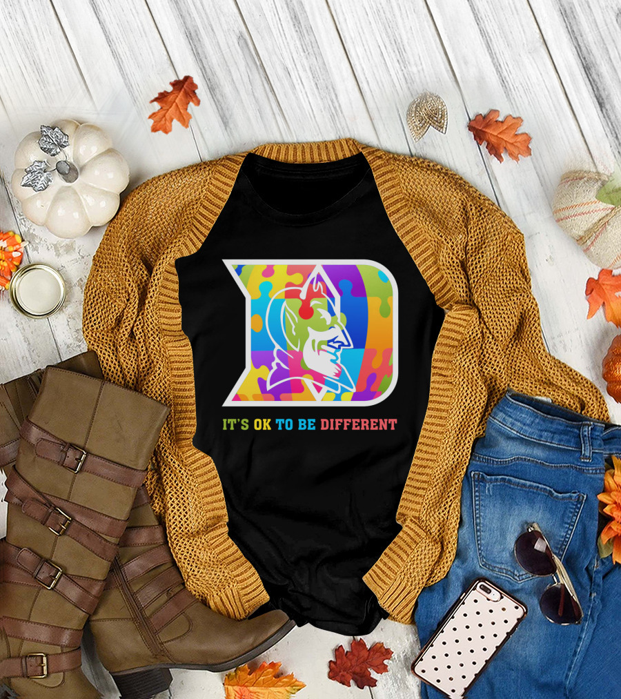 Duke Colorful Devil Logo It's OK To Be Different T-Shirt