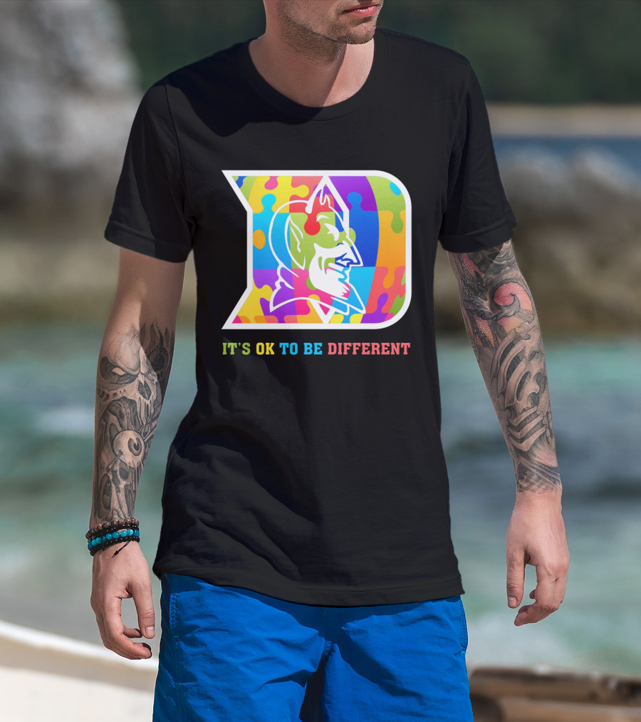 Duke Colorful Devil Logo It's OK To Be Different T-Shirt