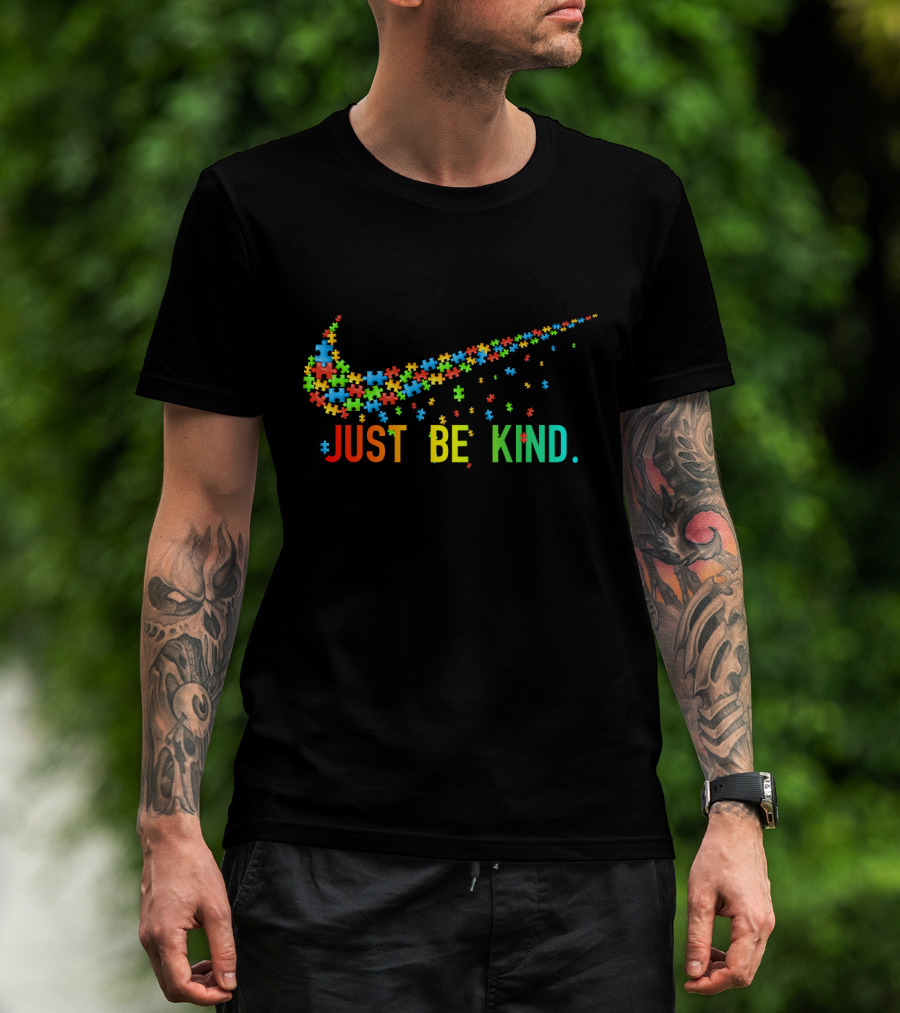 Just Be Kind Puzzle Piece Autism Awareness T-Shirt