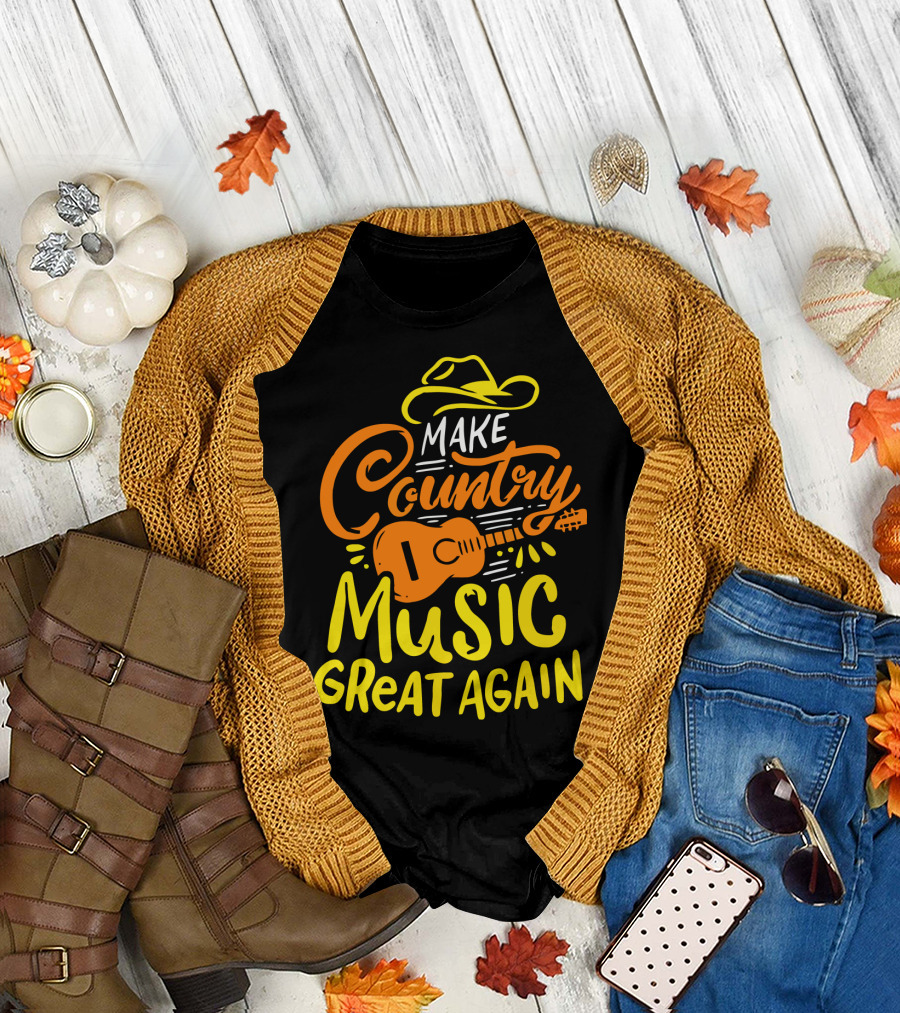 MAKE COUNTRY MUSIC GREAT AGAIN Guitar Hat T-Shirt