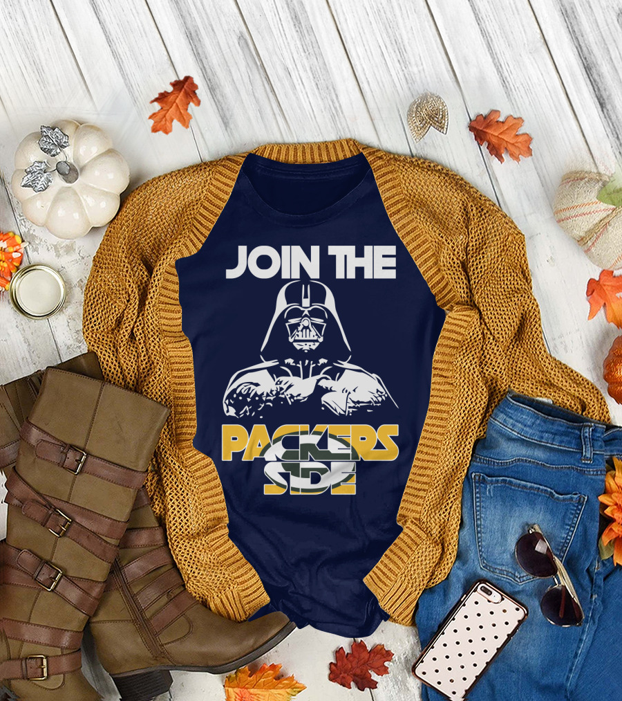 JOIN THE PACKERS SIDE Darth Vader Packers Fan Crossover T-Shirt