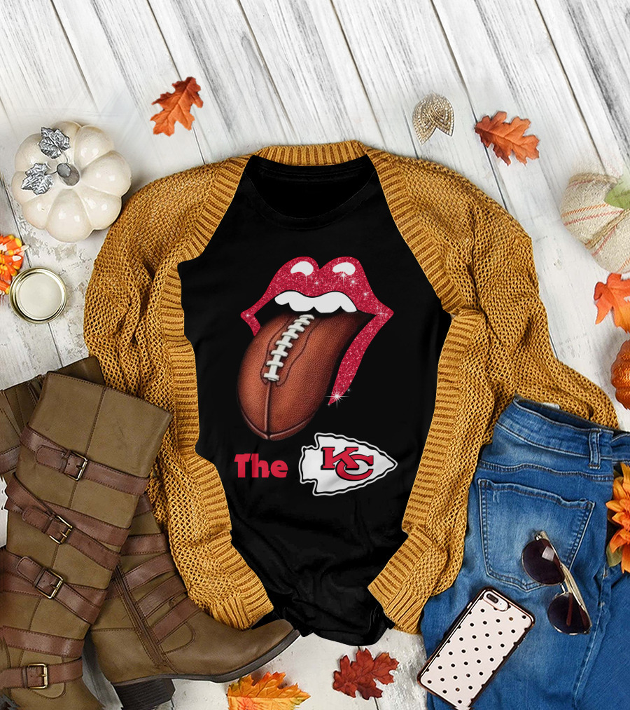 The KC Chiefs Football Lips T-Shirt