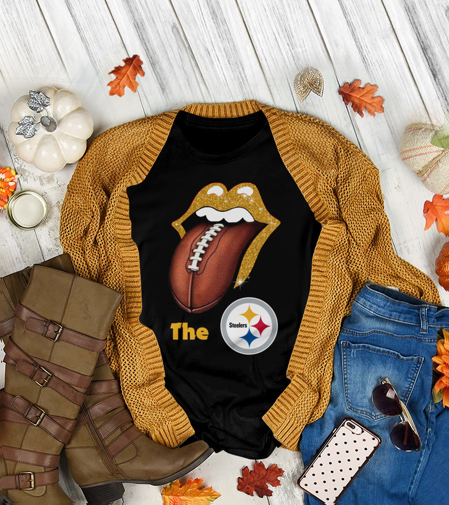 The Steelers Football Glitter Tongue T-Shirt