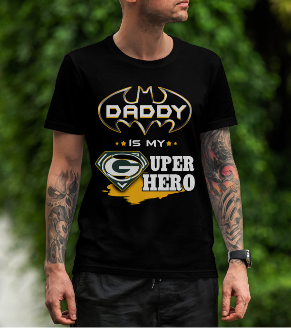 Daddy Is My Super Hero Packers Batman T-Shirt