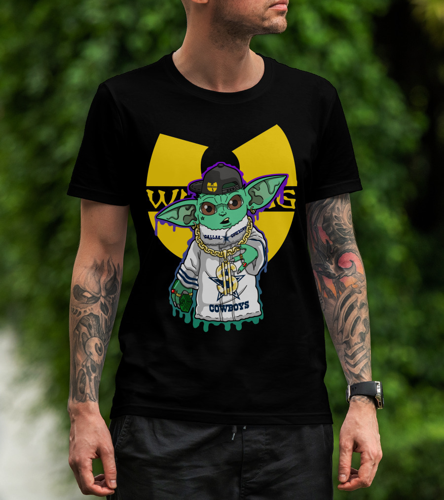 Wu Cow Dallas Cowboys Baby Yoda Wu-Tang T-Shirt