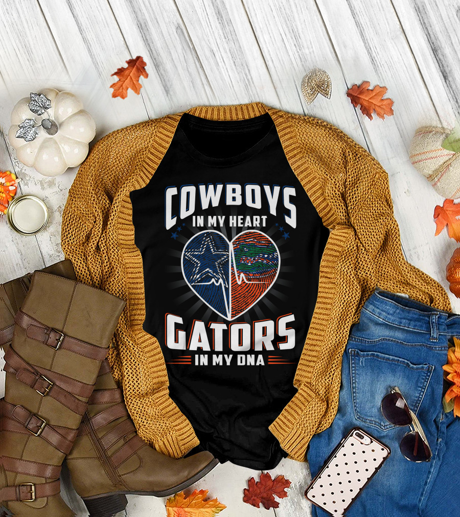 COWBOYS IN MY HEART GATORS IN MY DNA T-Shirt