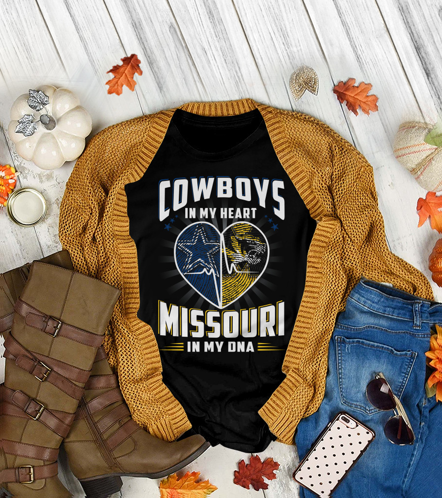 Cowboys In My Heart Missouri In My Dna T-Shirt