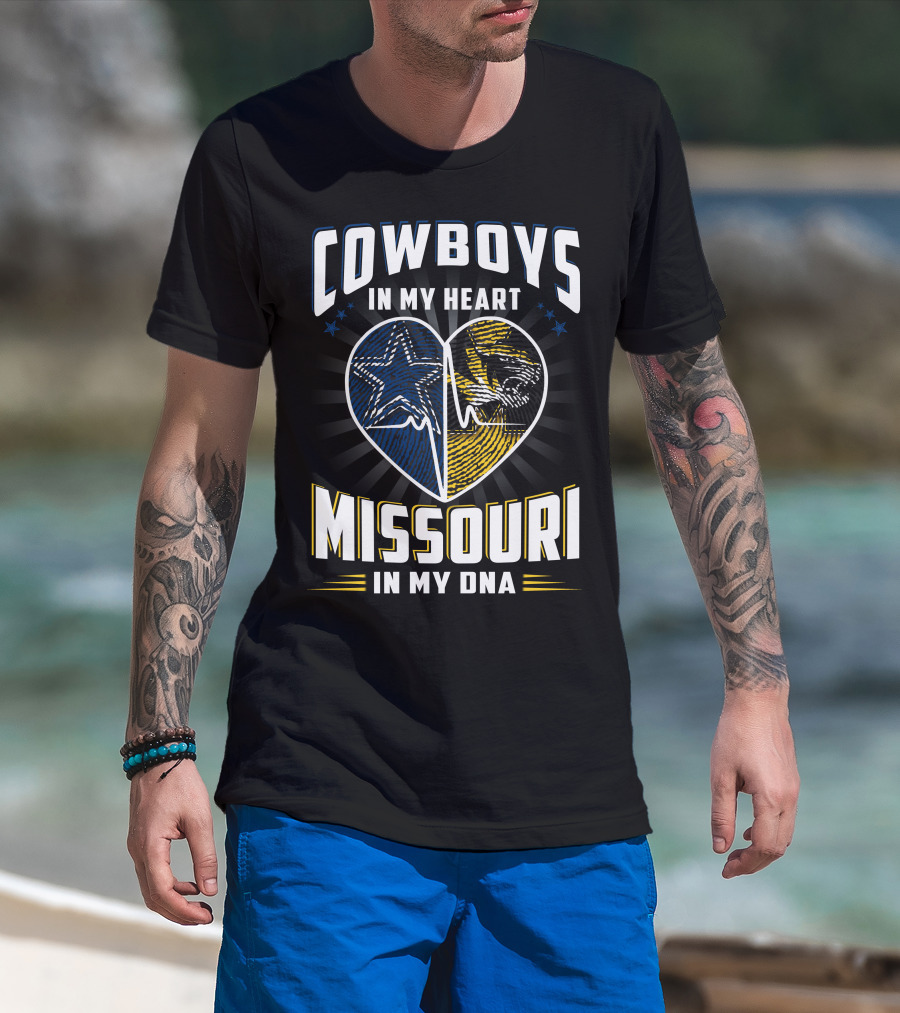 Cowboys In My Heart Missouri In My Dna T-Shirt