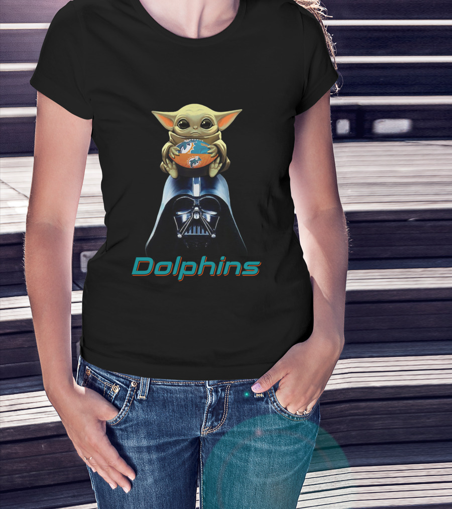Dolphins Baby Yoda Darth Vader Nfl T-Shirt