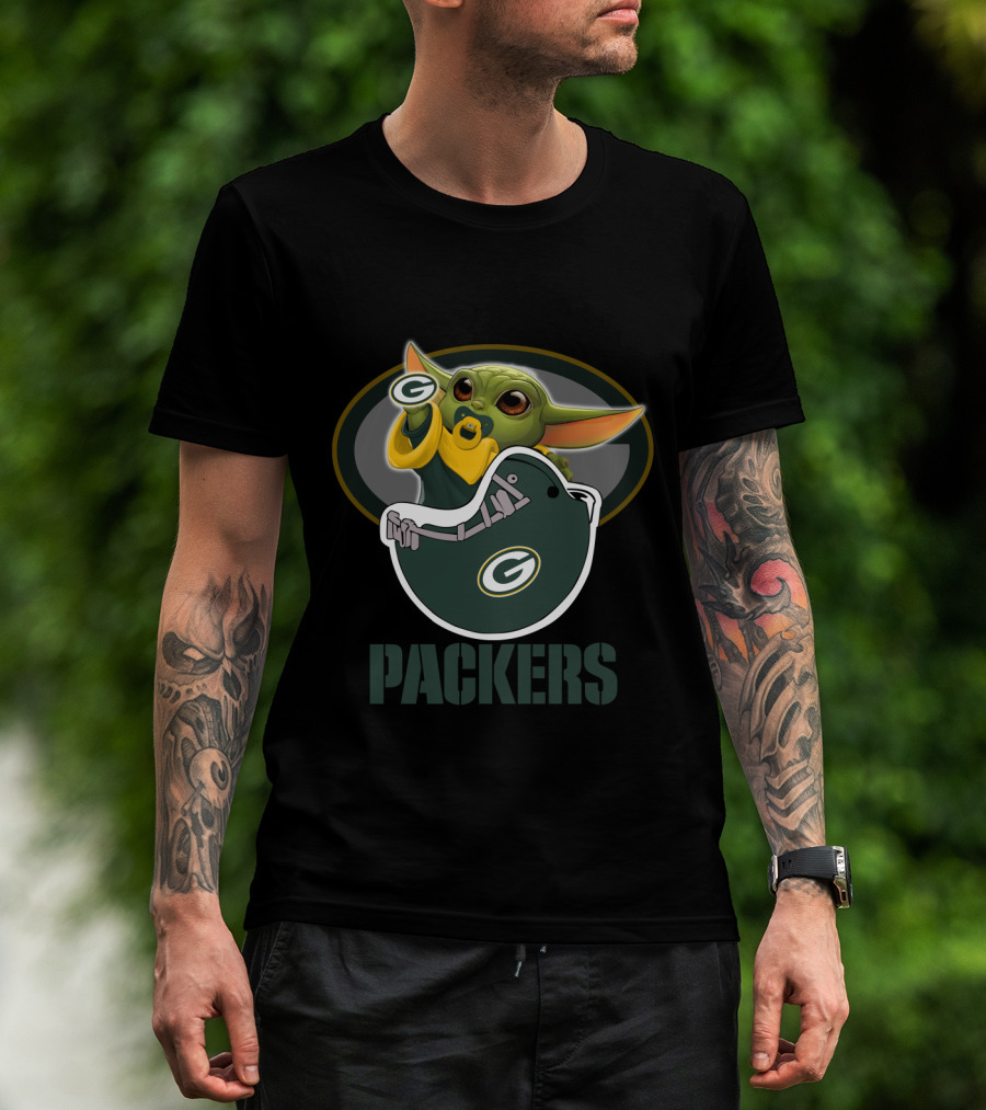 Nfl Gbp Packers Baby Yoda Football Team Fan Gear T-Shirt