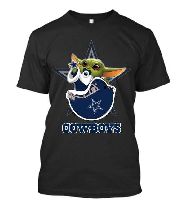 Cowboys Yoda Holding Star With Helmet T-Shirt
