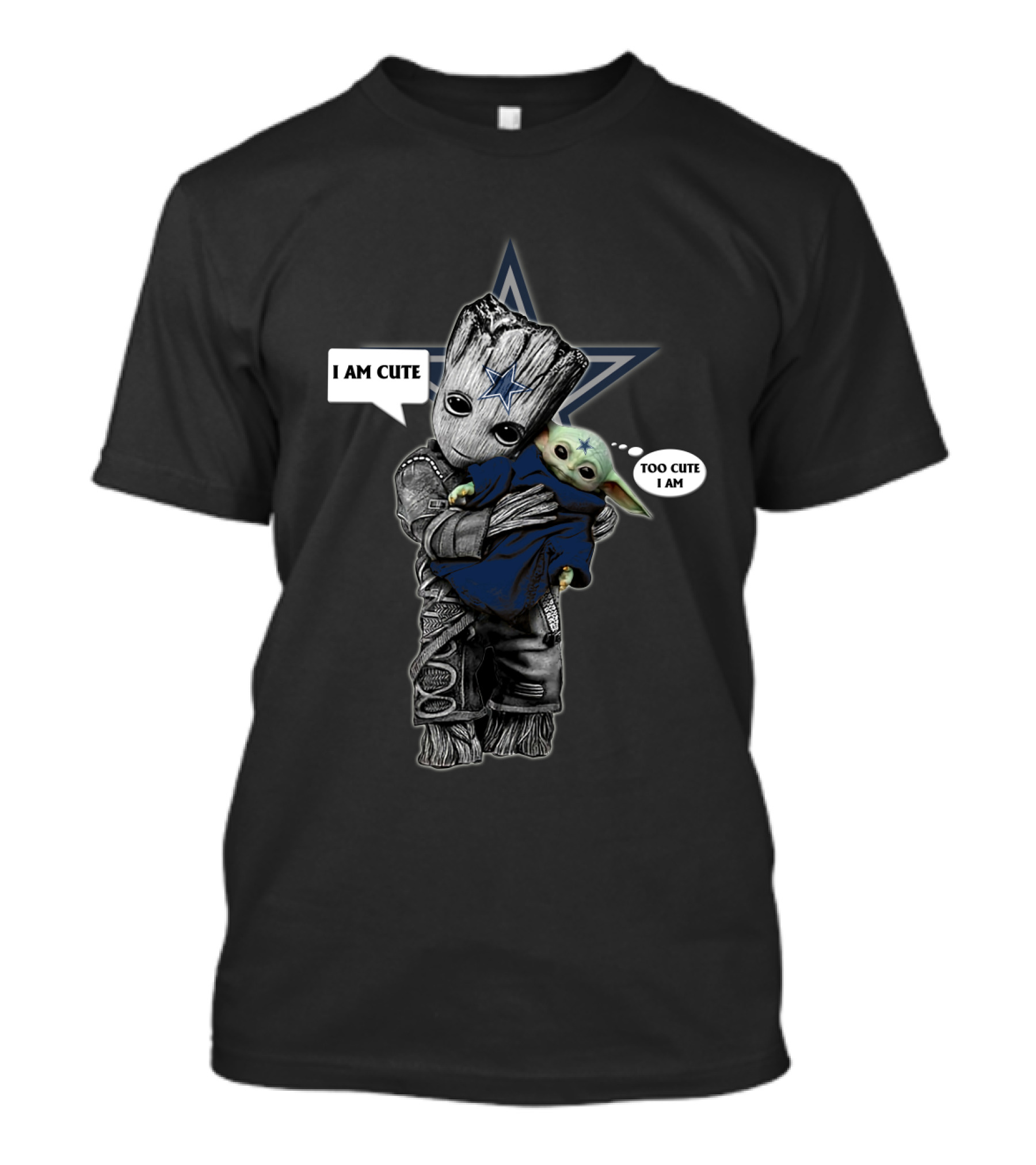 Groot And Baby Yoda Cute Overload With Dallas Cowboys Star T-Shirt