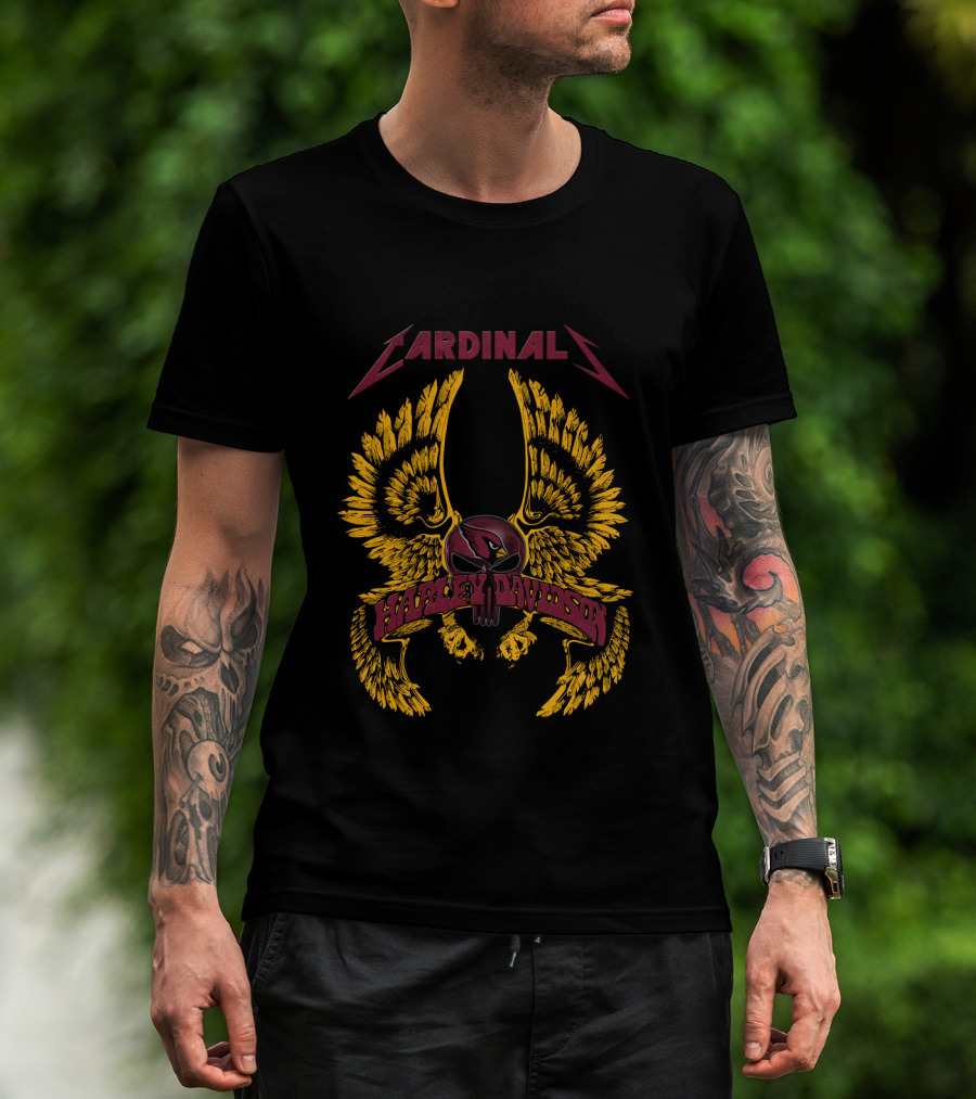 Cardinals Harley Davidson Nfl Wings T-Shirt