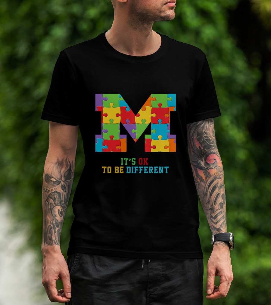M It's Ok To Be Different Puzzle T-Shirt
