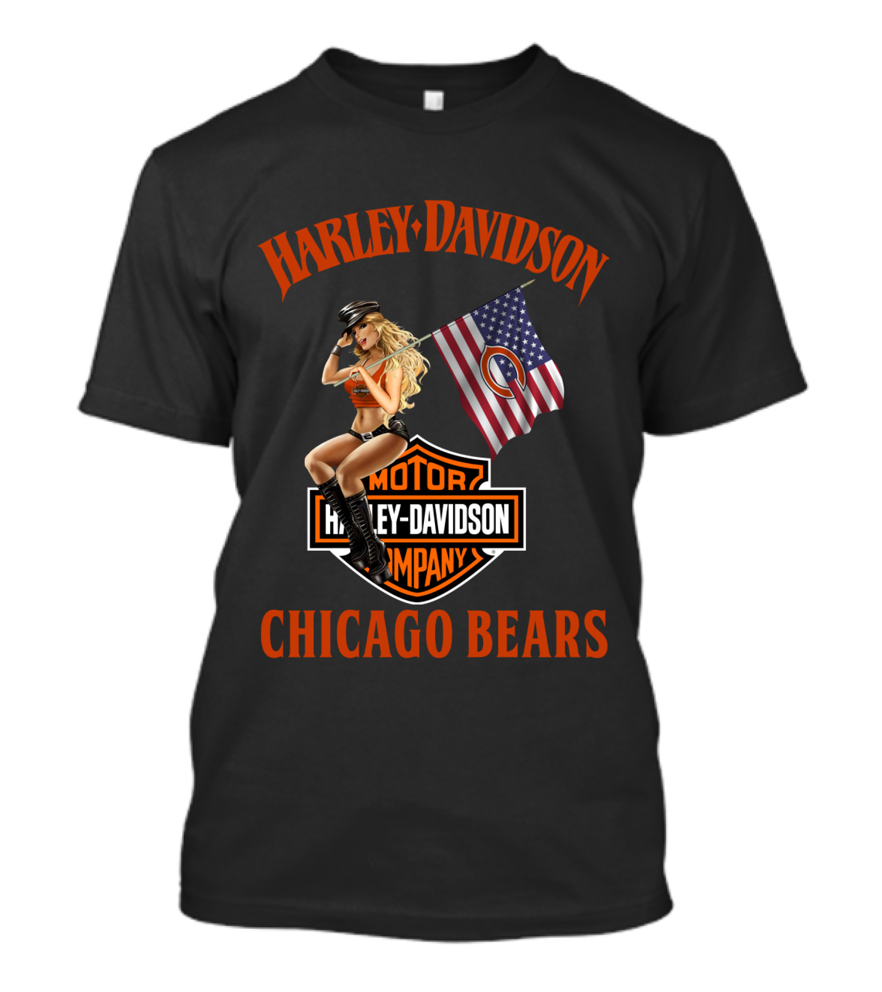 Harley Davidson Chicago Bears Nfl Collaboration T-Shirt