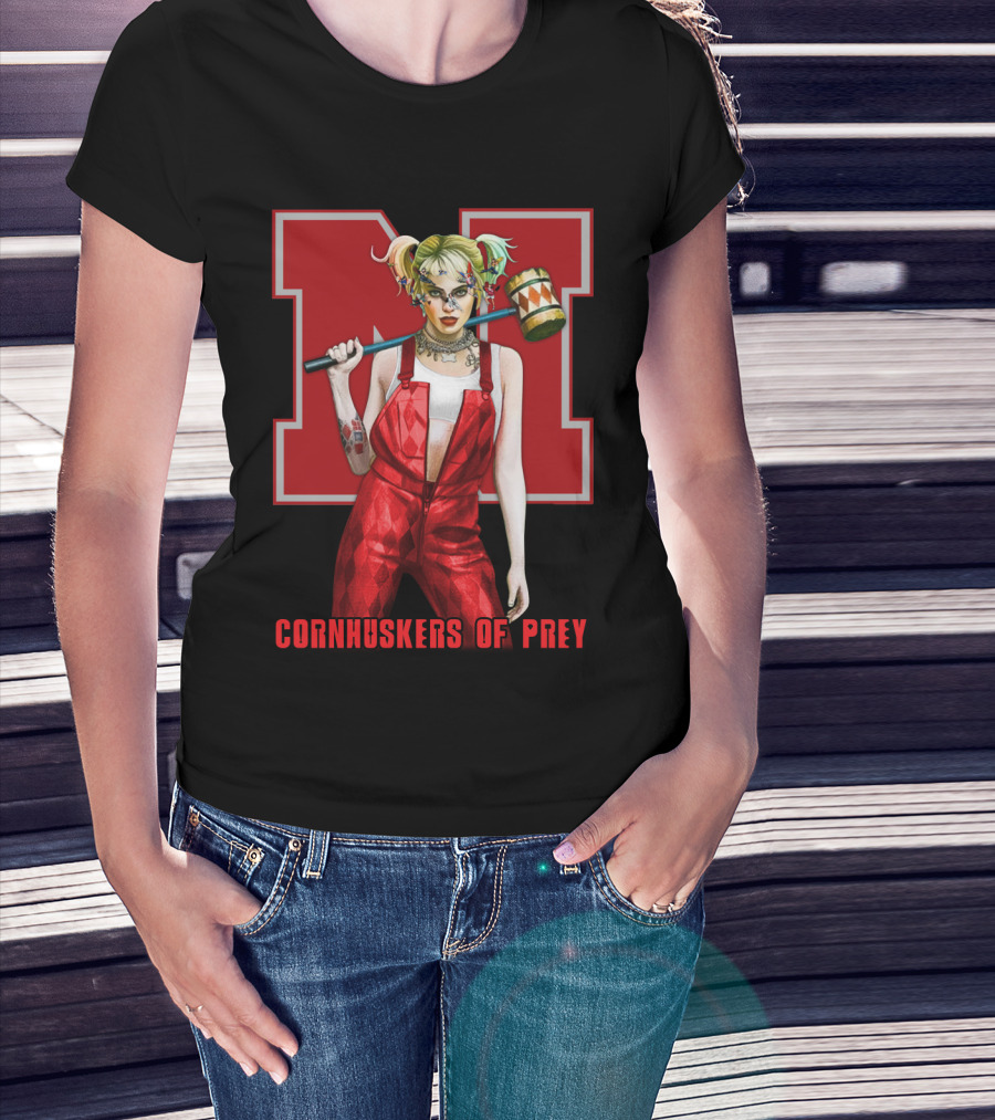 Cornhuskers Of Prey N Logo With Character Mallet T-Shirt
