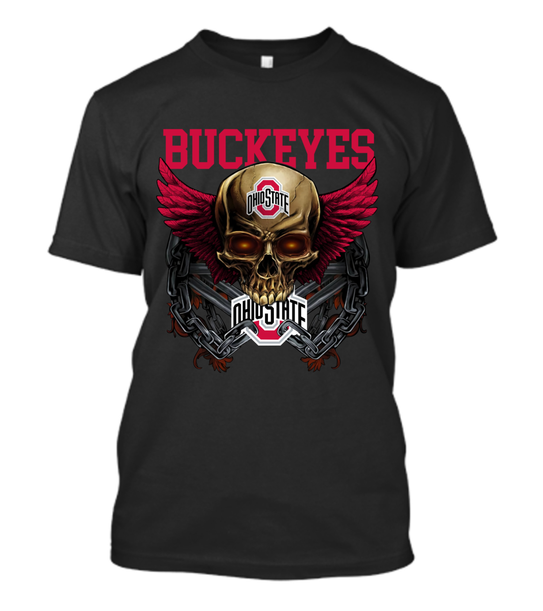 Buckeyes Ohio State Skull Wings Ncaa Osb T-Shirt