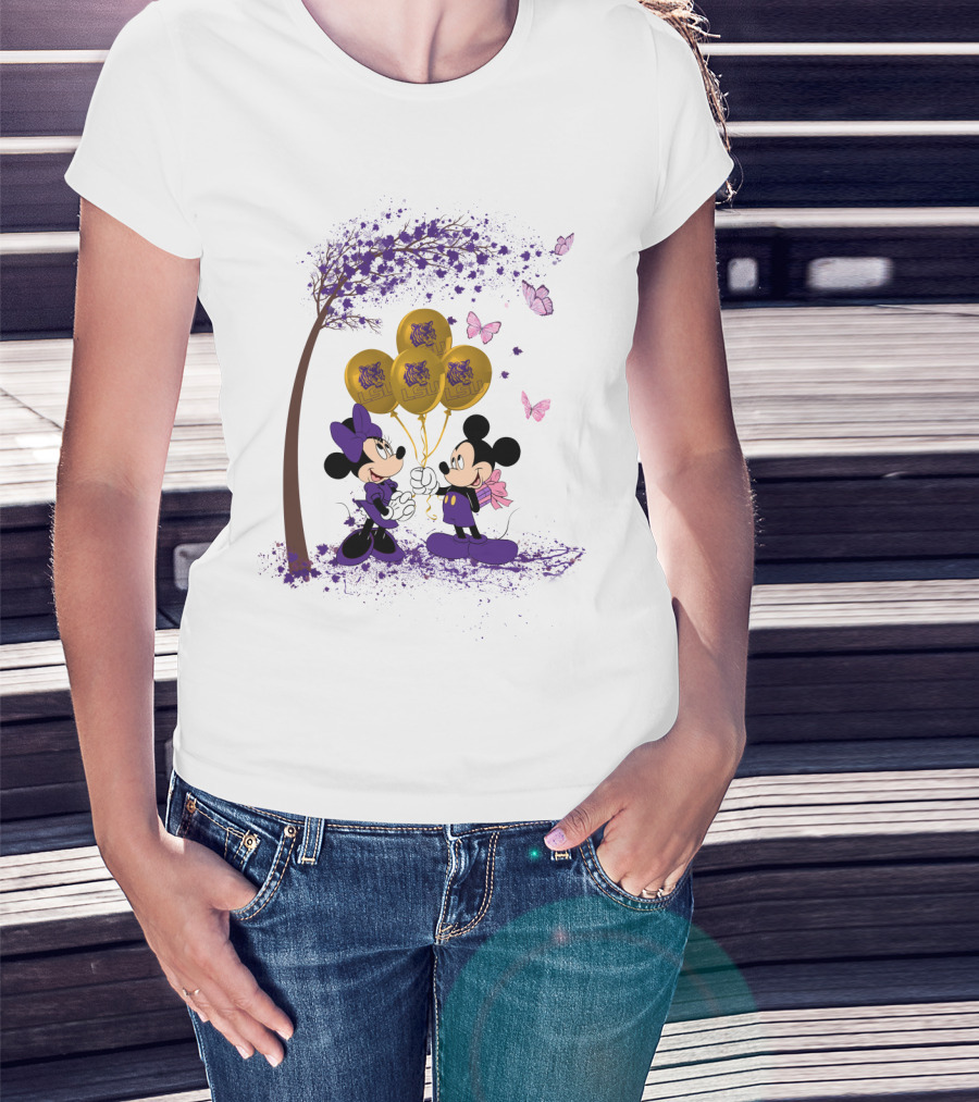 Ncaa Lsu Tigers Mickey And Minnie Balloons T-Shirt