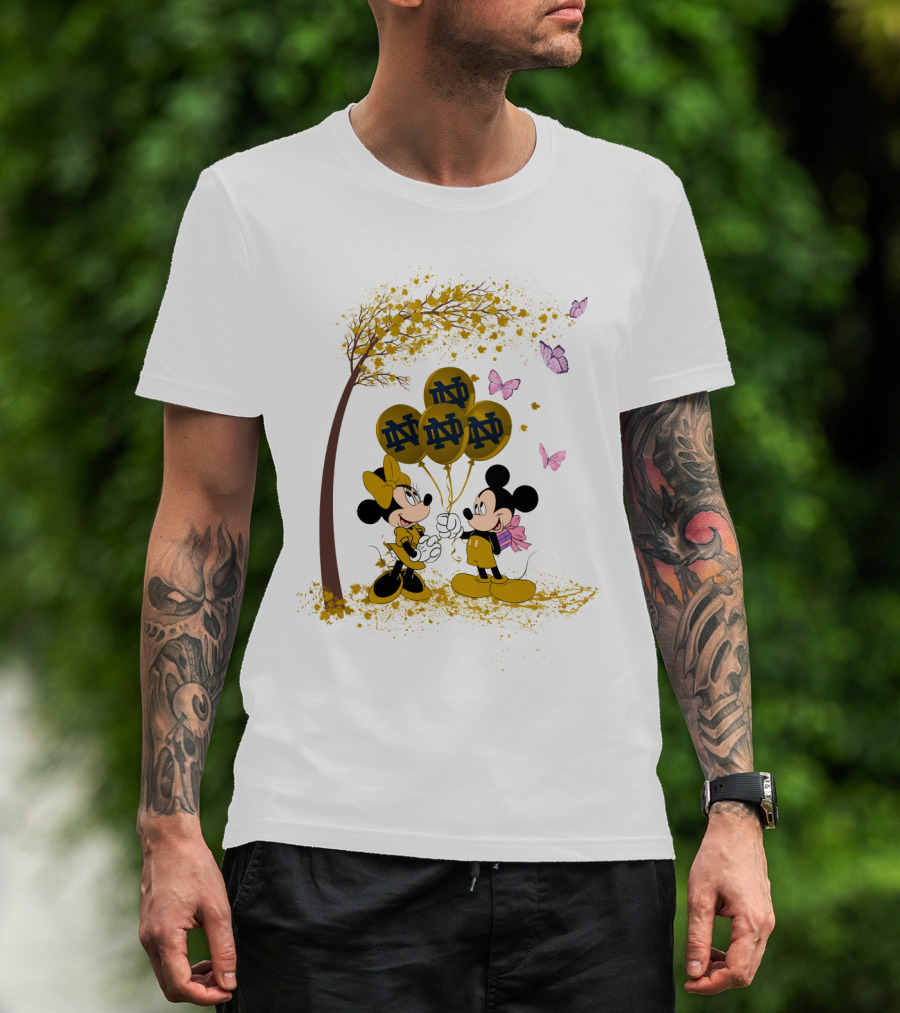 Ncaa Notre Dame Fighting Irish Minnie And Mickey Balloons T-Shirt