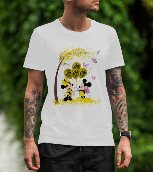 Borussia Dortmund BVB 09 Mickey And Minnie Balloons Bundesliga T-Shirt