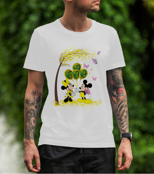 DH 29 Premier League Norwich City Mickey Minnie Balloons T-Shirt