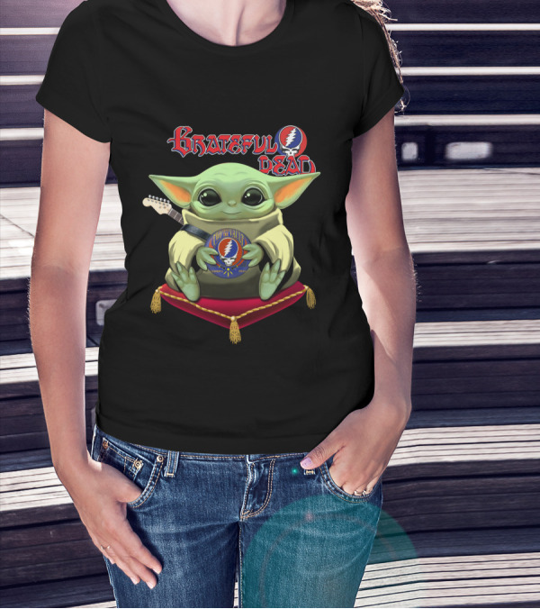 Grateful Dead Baby Alien With Guitar And Steal Your Face T-Shirt