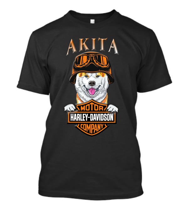 Akitas Harley Davidson Motorcycle T-Shirt