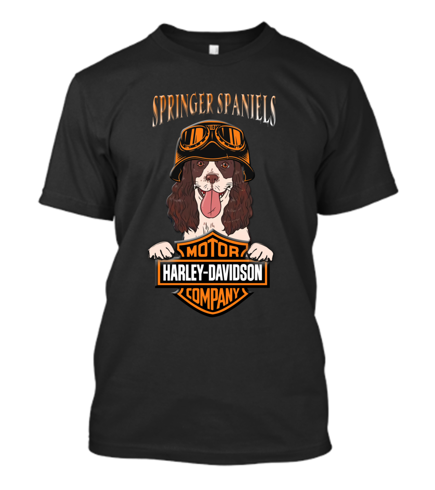 Springer Spaniels Harley Davidson Motorcycle Company T-Shirt