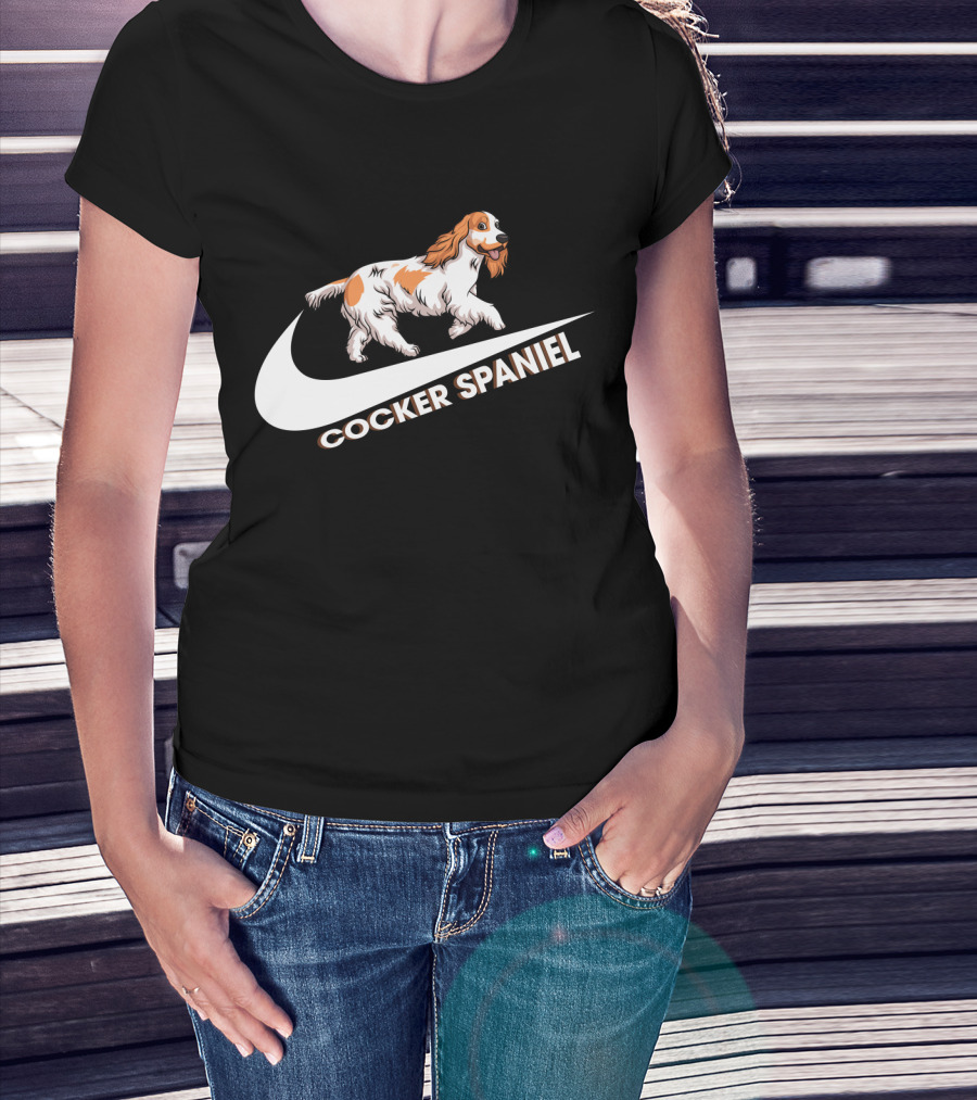 Cocker Spaniel Nike Swoosh Iconic Theme T-Shirt