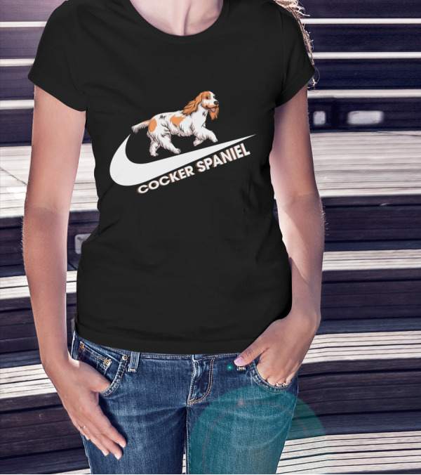 Cocker Spaniel Nike Swoosh Iconic Theme T-Shirt