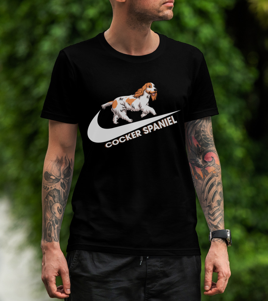 Cocker Spaniel Nike Swoosh Iconic Theme T-Shirt