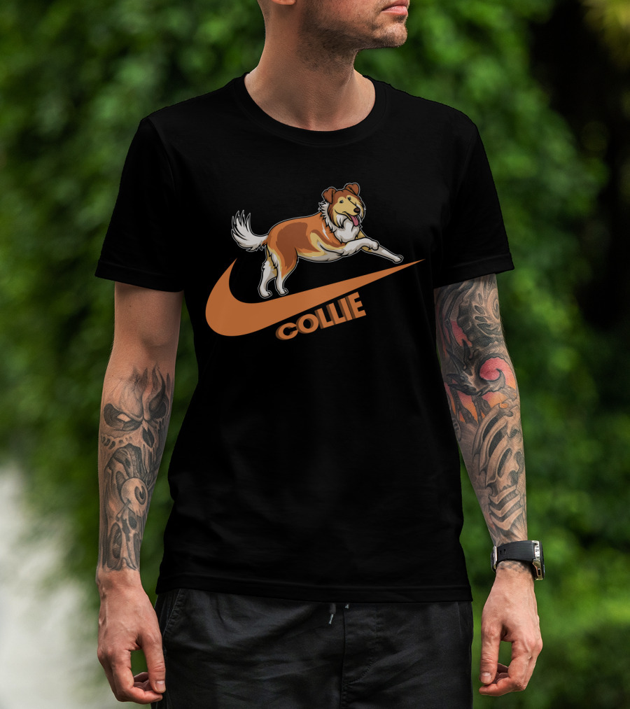 Collie Dh 36 Nike Jumping Dog Swoosh T-Shirt