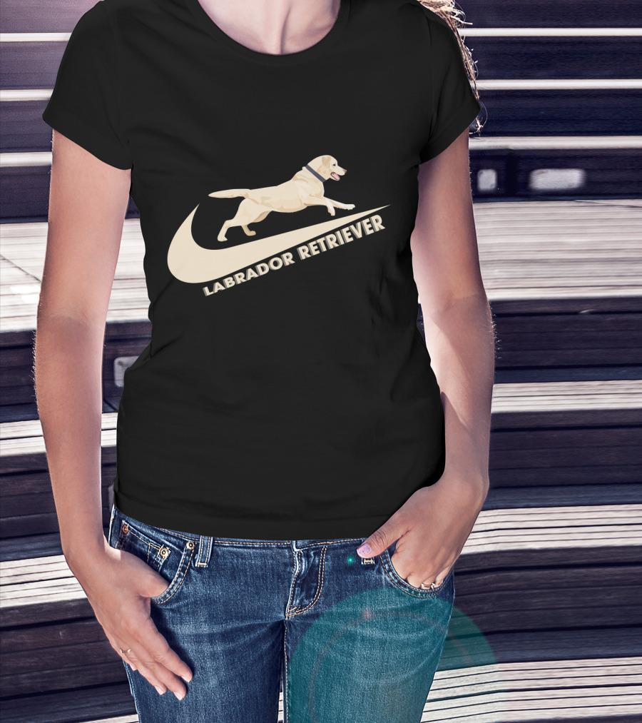 Labrador Retriever Nike Swoosh Dog Jumping T-Shirt