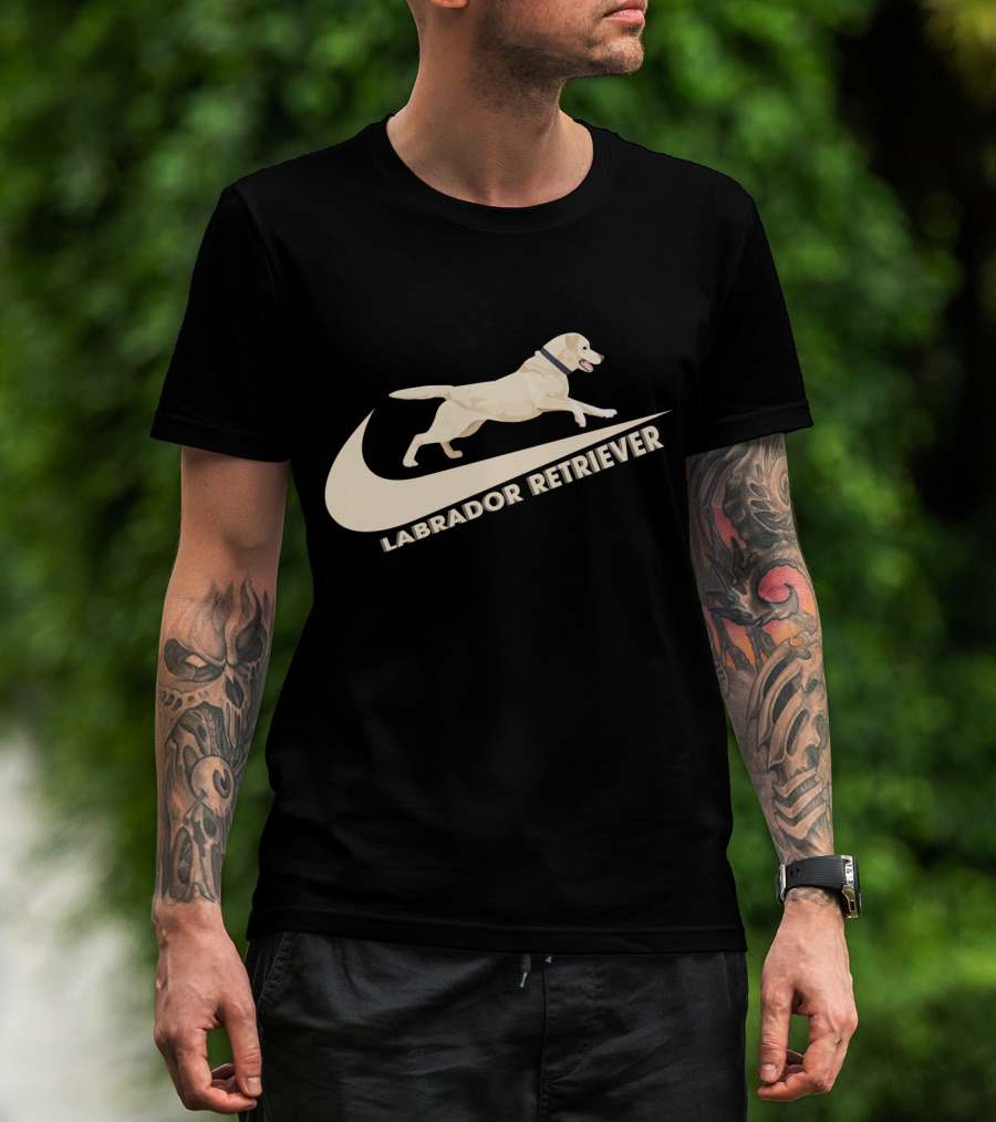 Labrador Retriever Nike Swoosh Dog Jumping T-Shirt